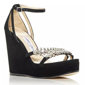 Jimmy Choo Bing Womens Dressy Leather Wedge Sandals